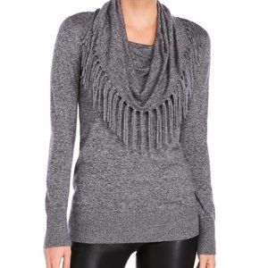 Andrea Jovine Fringe Cowl Neck Sweater SMALL